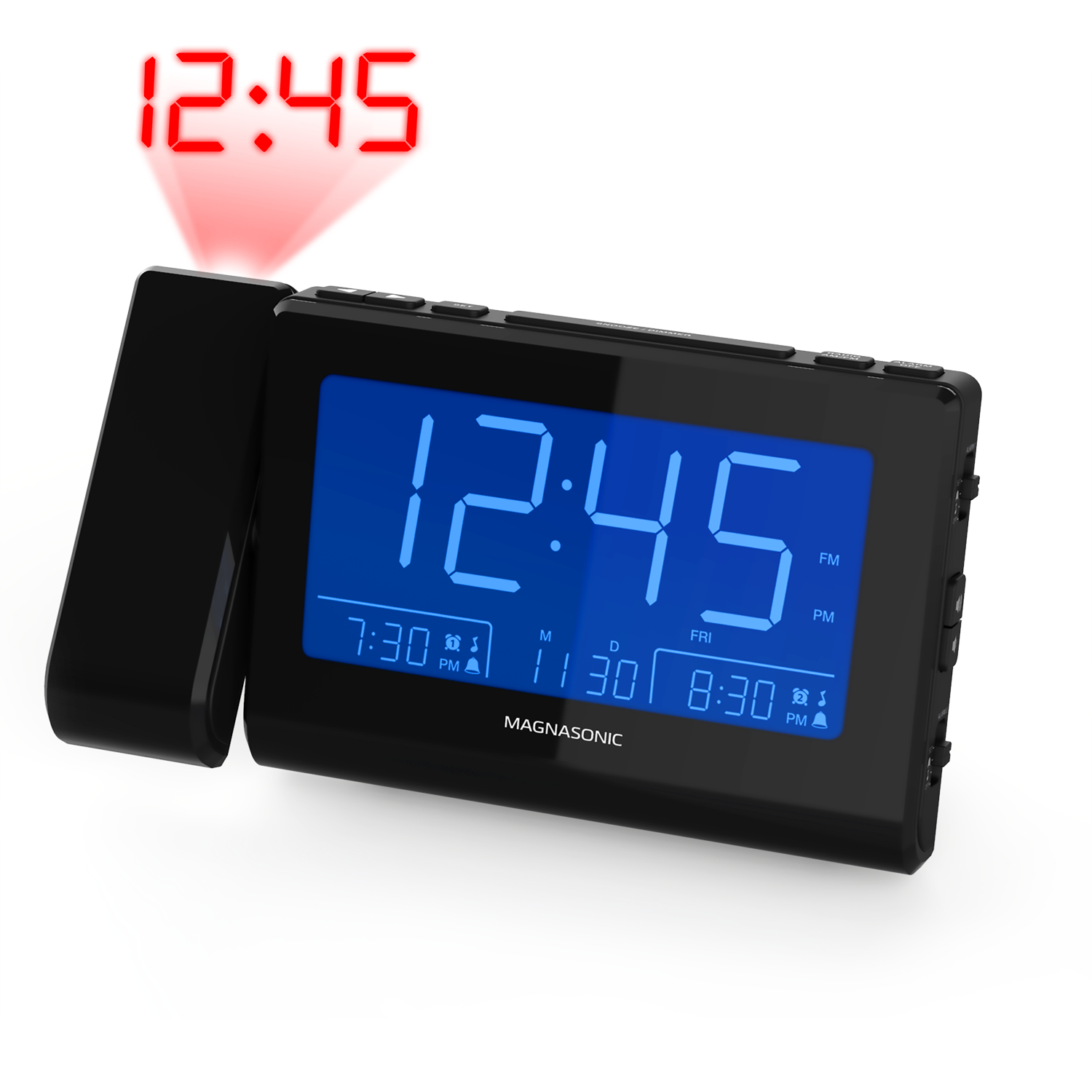 Alarm Clock Radio with USB Charging & Projection