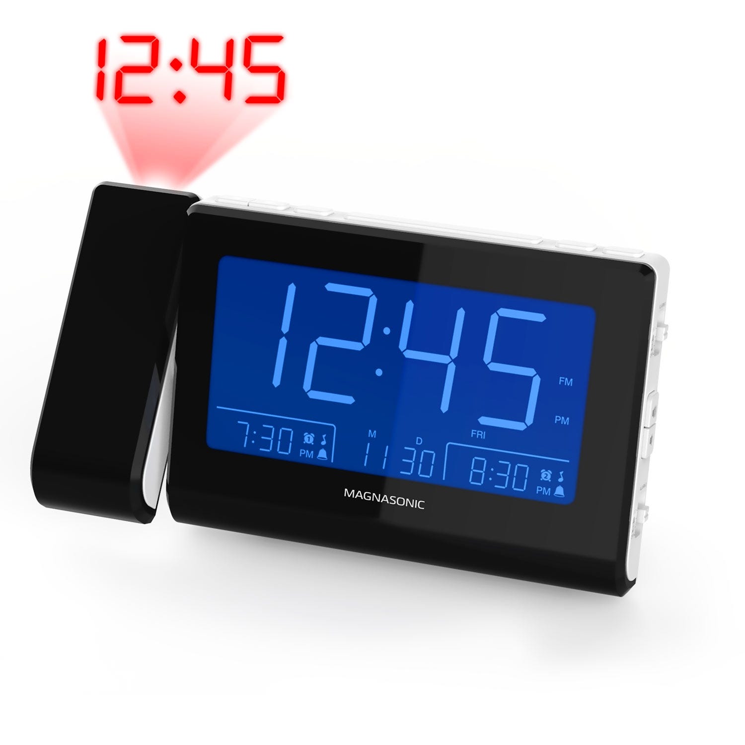 Alarm Clock Radio with USB Charging & Projection