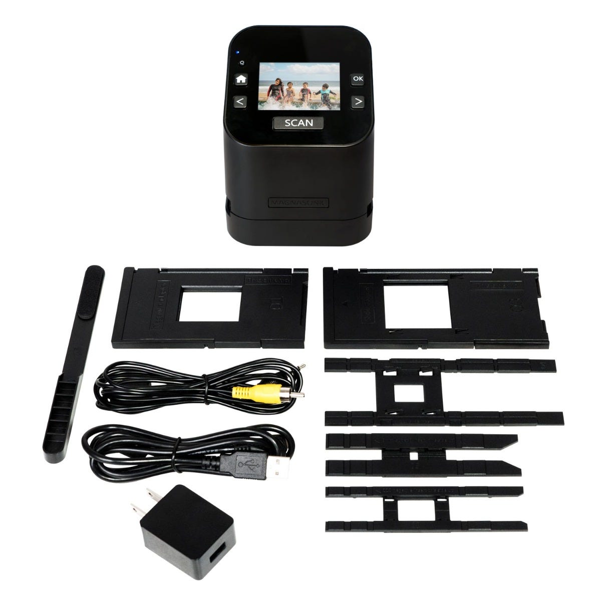 Magnasonic 24MP Film Scanner with Large 5 Display & HDMI, 35mm Negative  Film Holders, Converts Film & Slides into JPEGS - Black